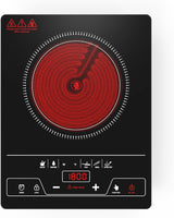 1800W Single Burner Electric Cooktop-Portable Electric Stove Top with LED Touch Control