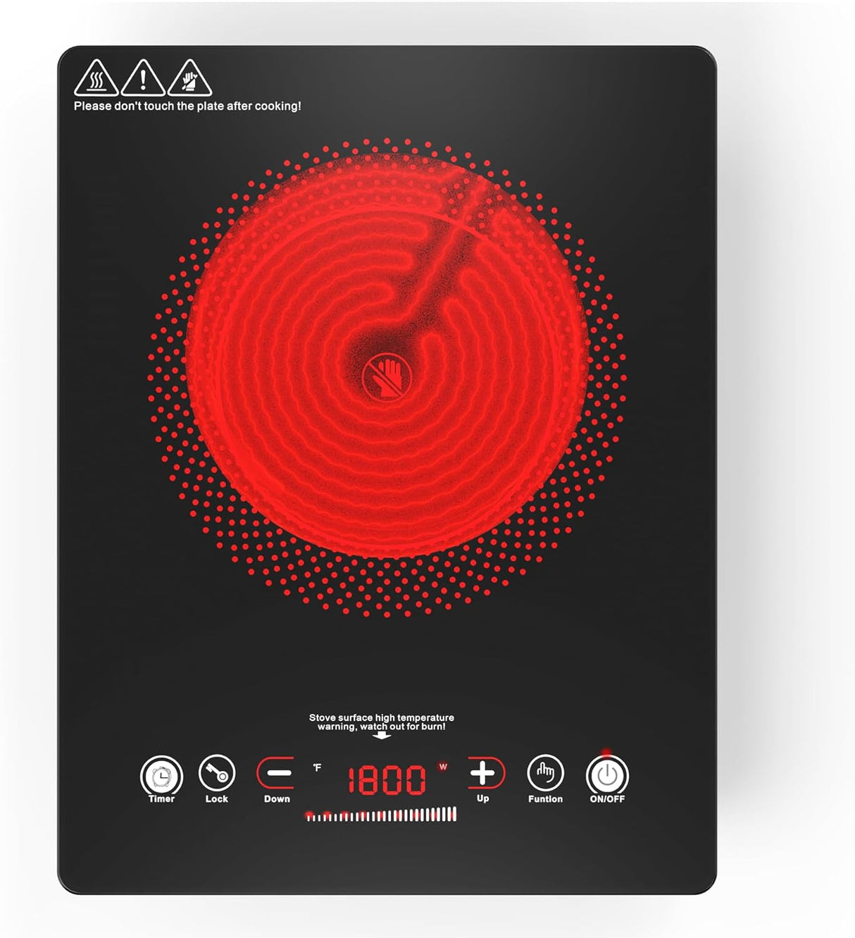 VBGK Single Burner Electric Cooktop 1800W 14 Inch