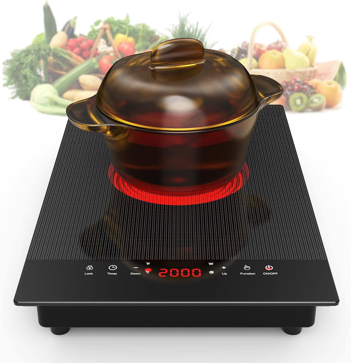 Single Burner Portable Electric Cooktop 2000W Infrared Cooker