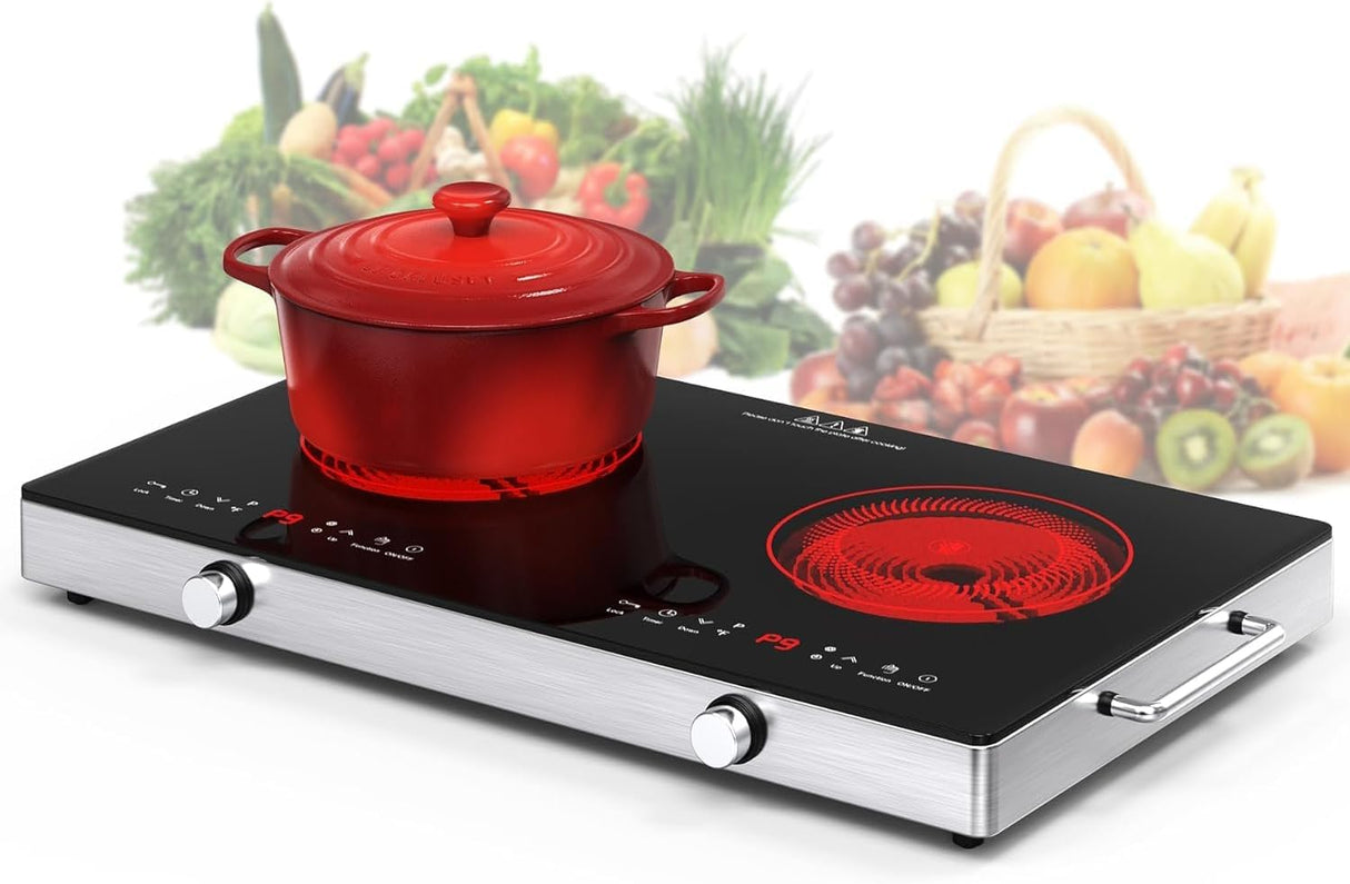 VBGK 2 Burner Electric Cooktop 24 Inch 2400W Infrared Cooker